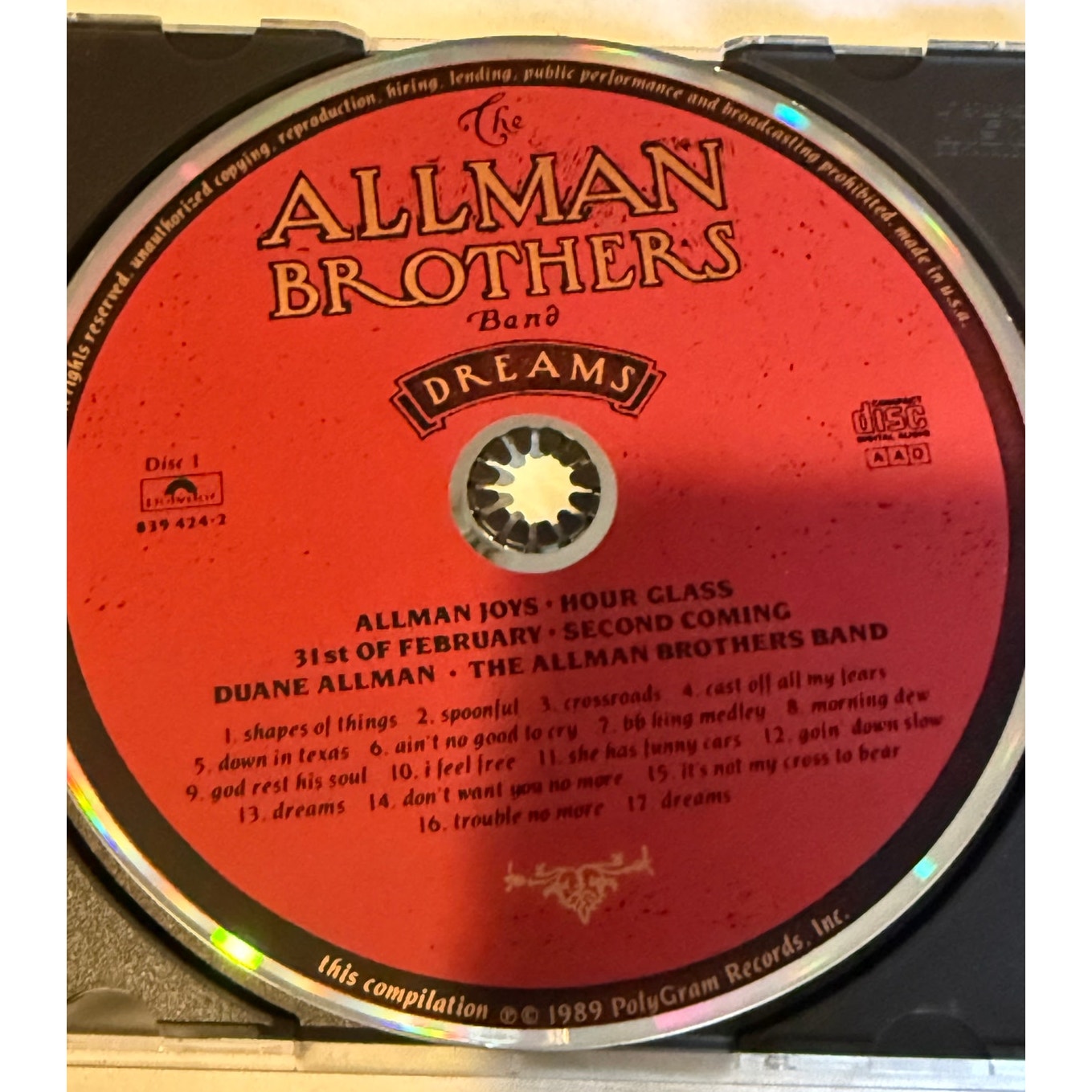 The Allman Brothers Band Dreams CD Bundle, Disc 1, 3 & 4