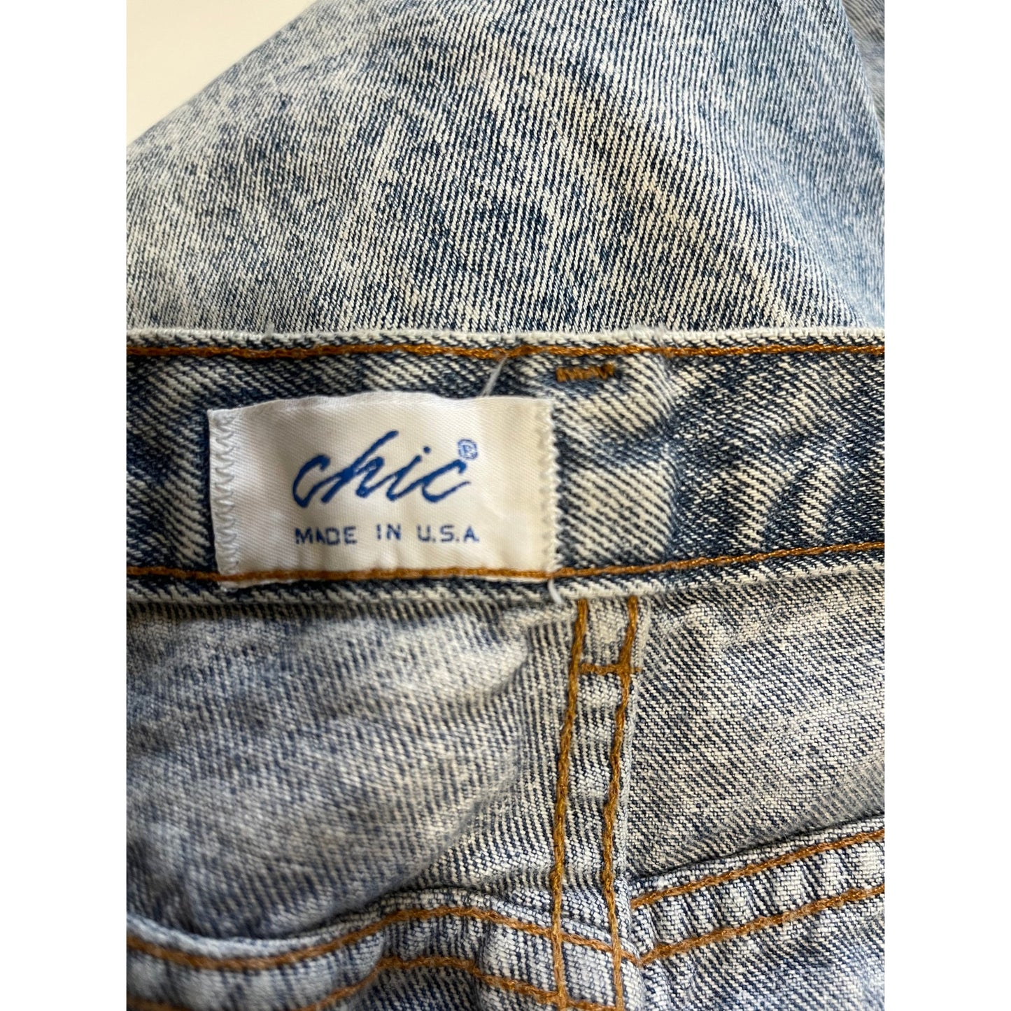 Vintage 80's Chic Acid Wash Denim Jeans Straight Leg High Rise - Size 14