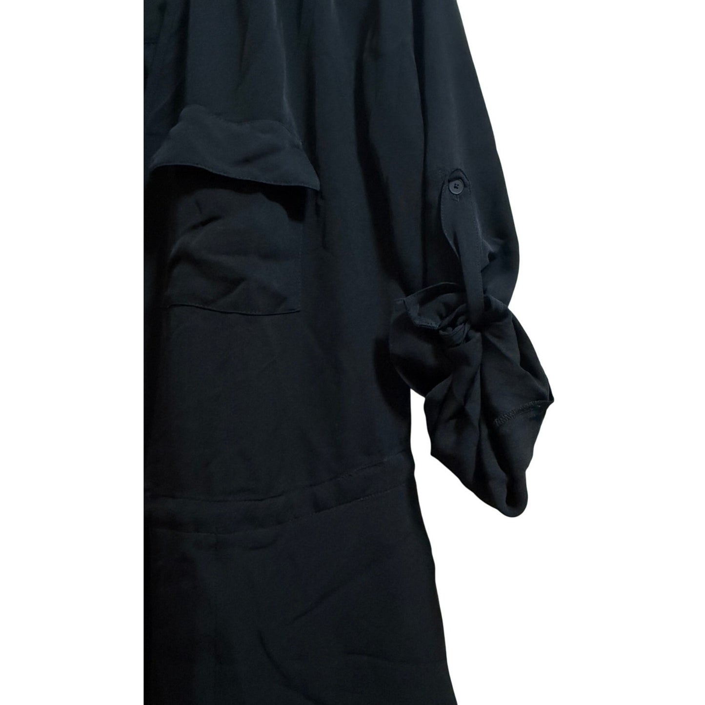 Rebecca Taylor Black Long Sleeve Midi Dress - Cinch Waist - Size 0