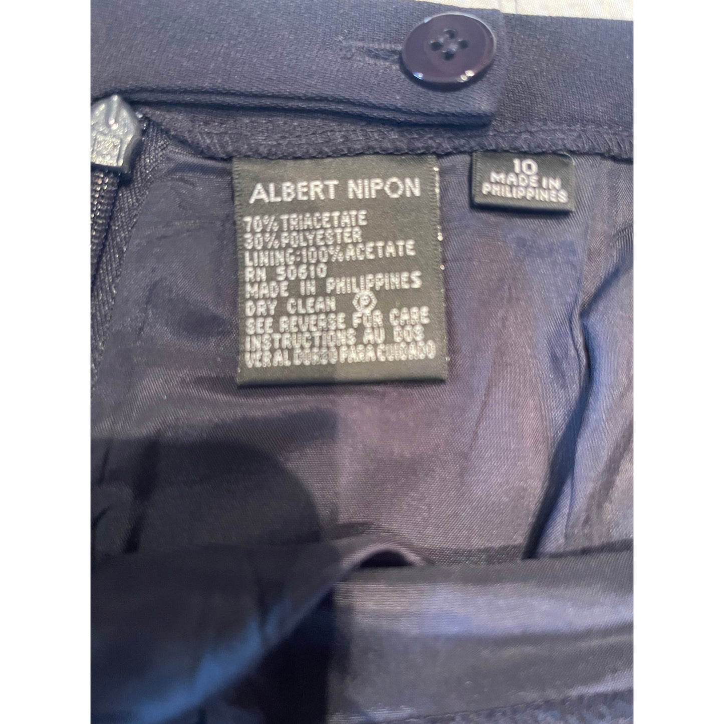 Albert Nipon - Size 10 - Black Midi Skirt - Pleated Hem