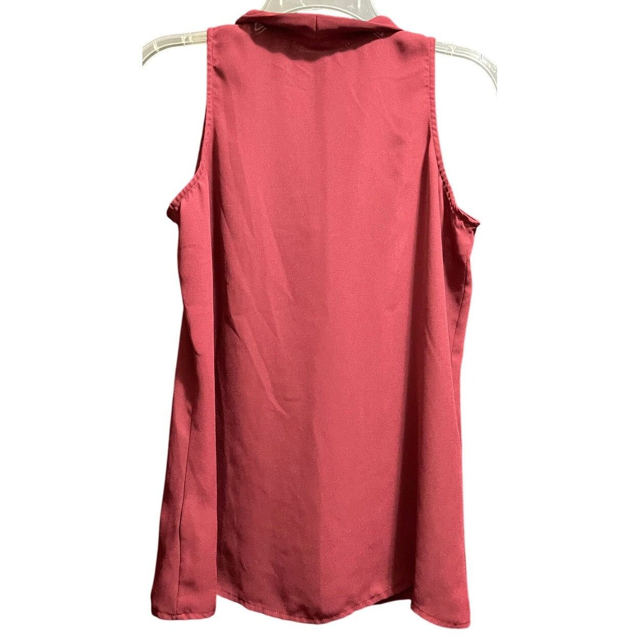 Violet & Claire Size Small Burgundy Sheer Sleeveless Blouse