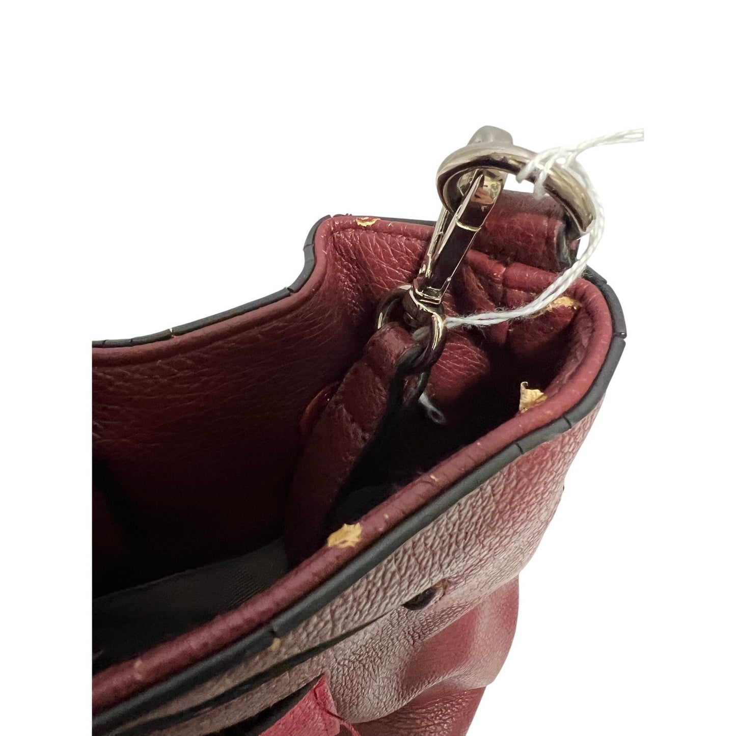 Reed Leather Purse - Red and Burgundy - Top Handle