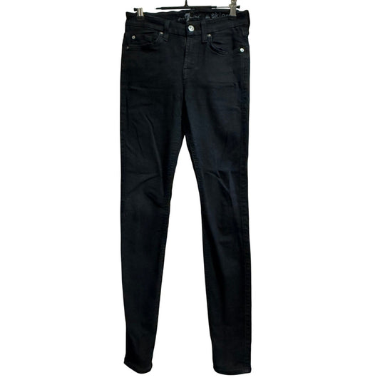 7 For All Mankind The Skinny Black Denim Jeans - Size 26