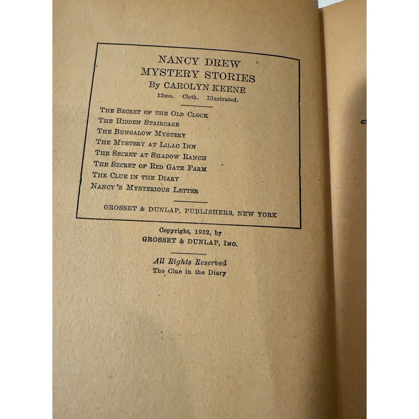 Nancy Drew - The Clue in the Diary - Blue - 1932 - Hardcover