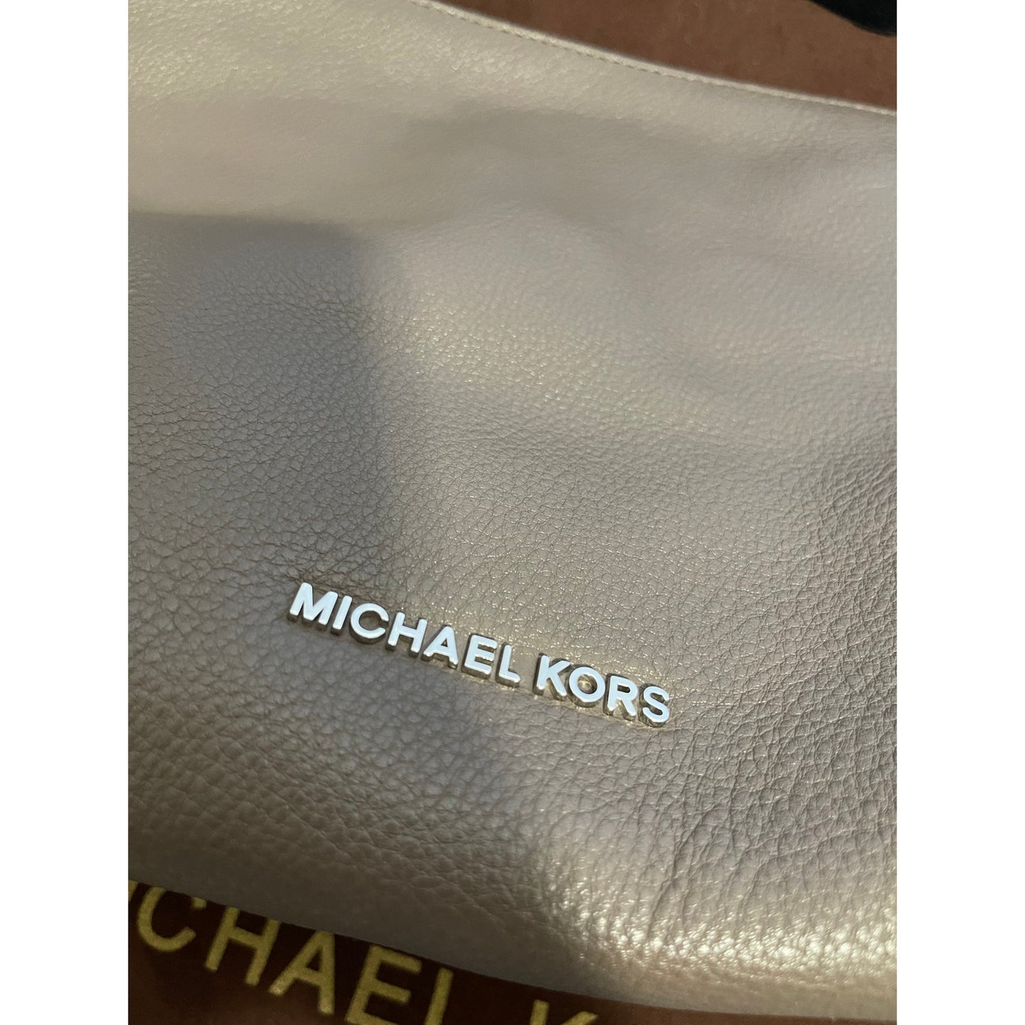 Michael Kors 100% Leather Gray Purse Detachable Strap - With Original Dust Bag