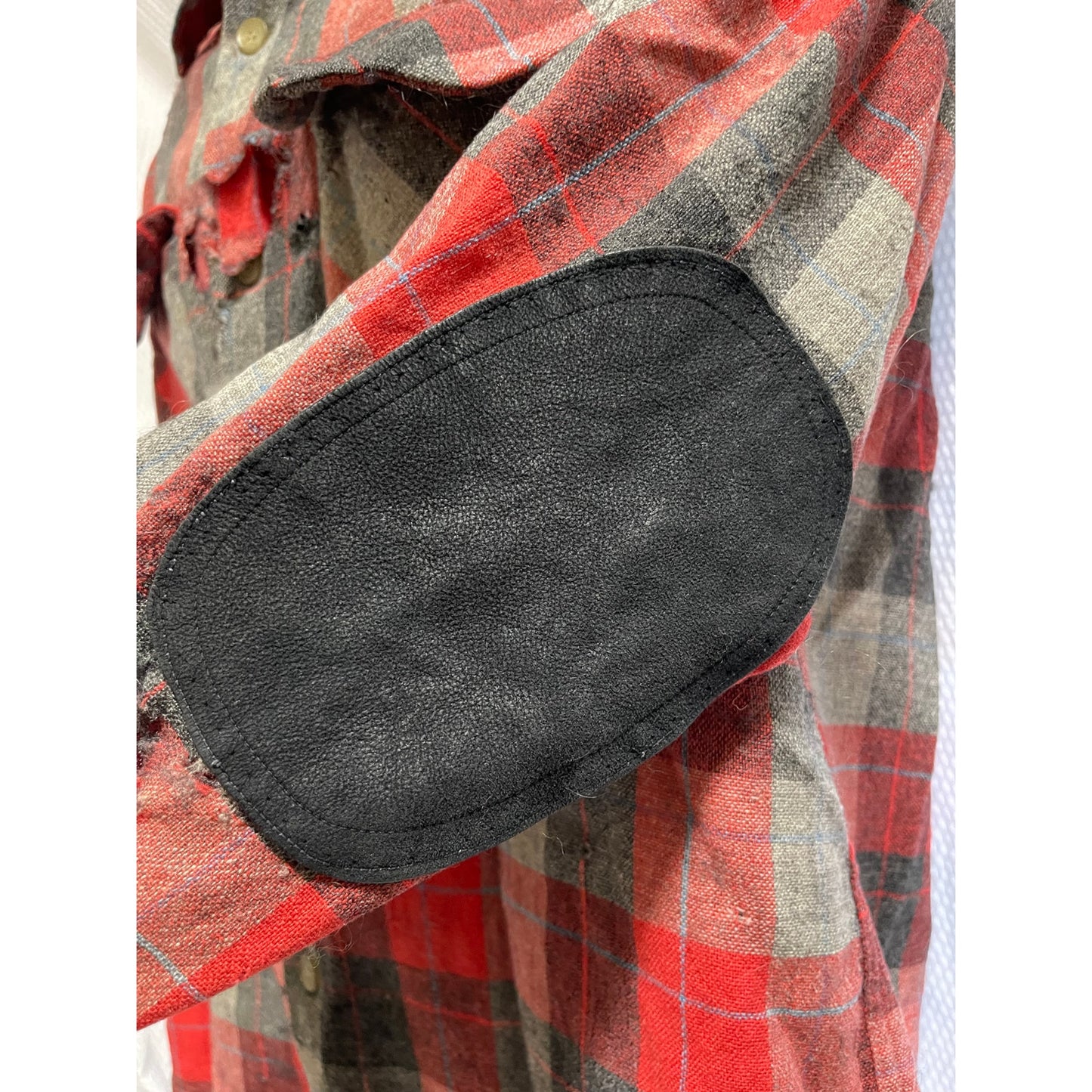 Vintage 1960's Pendleton 100% Wool Red Plaid Shirt - Medium - Distressed