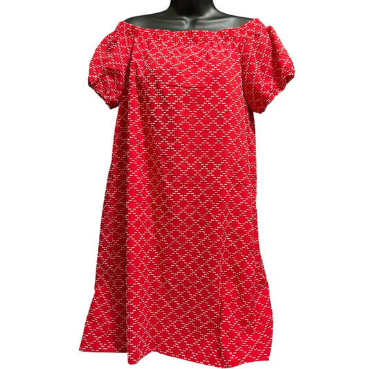 NWT Ann Taylor Red Cotton Sundress  - Off Shoulder - Medium - $98 MSRP