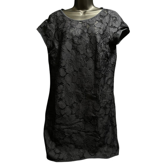 NWT Ann Taylor The LOFT Dark Navy Blue / Black Lace Midi Dress 12P - $98 MSRP