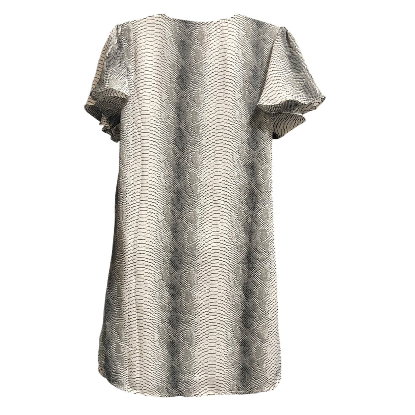 Buddy Love Size XS Gray and White Snakeskin Print Full Button Mini Dress