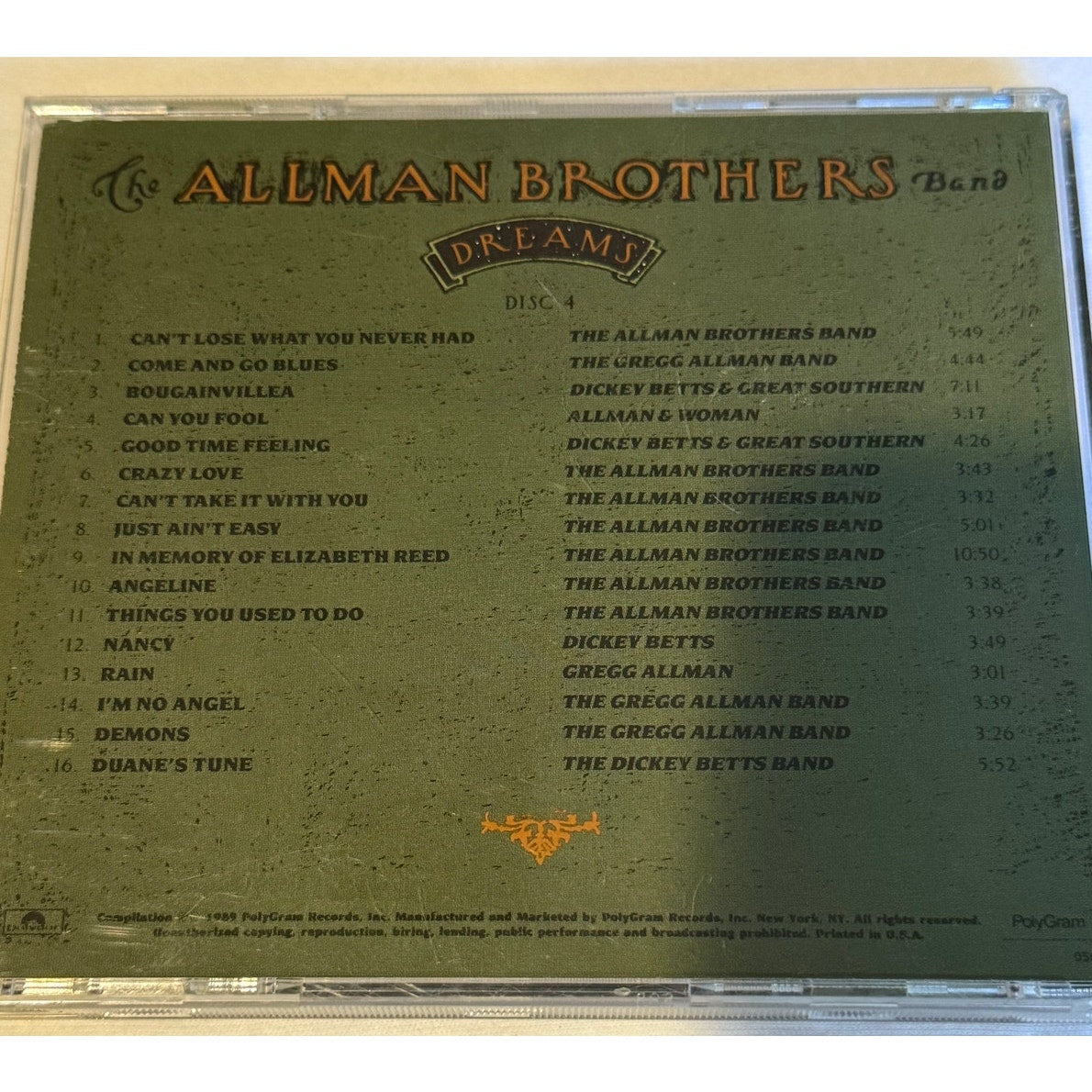 The Allman Brothers Band Dreams CD Bundle, Disc 1, 3 & 4