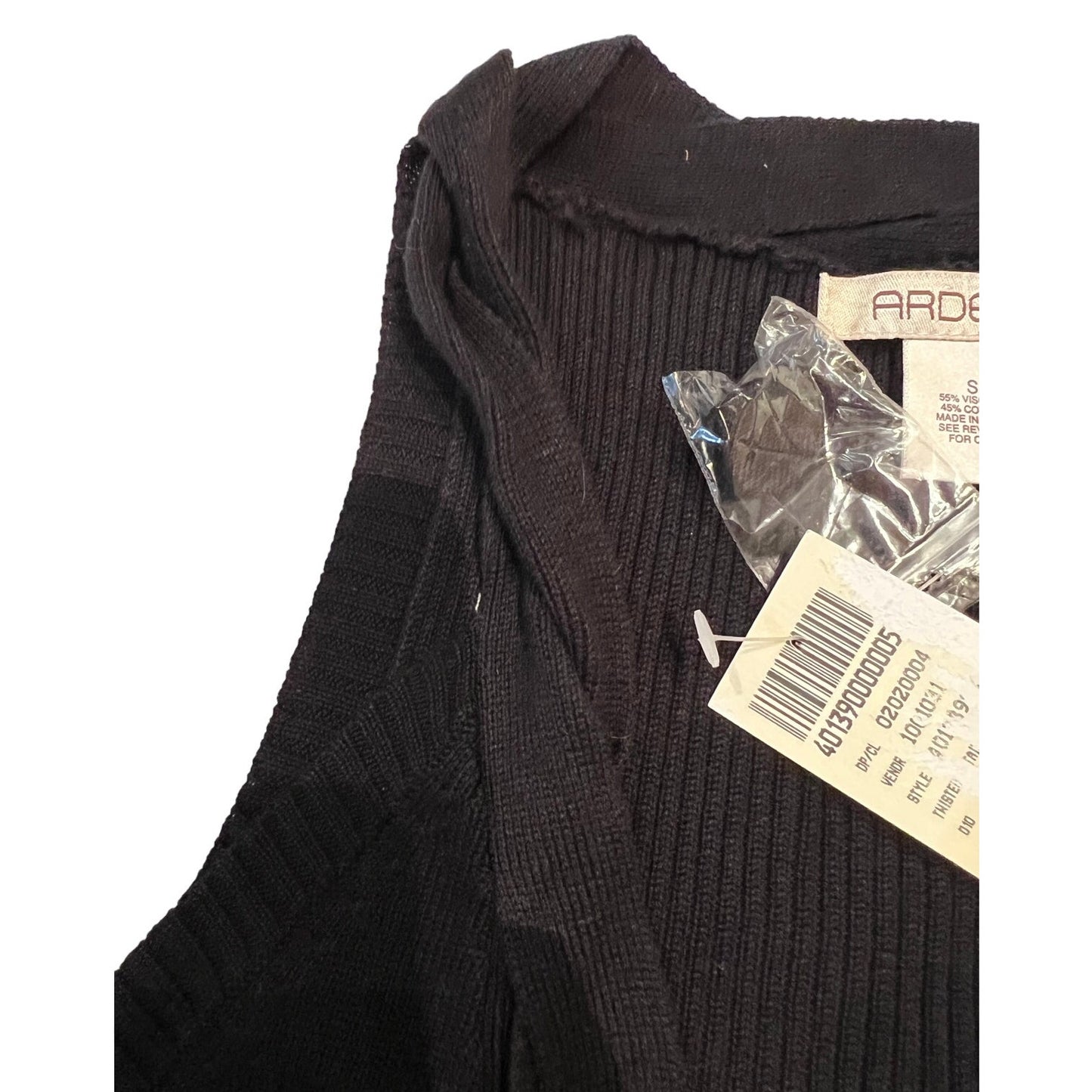 Arden B . Sweater Sleeveless Cardigan - Black - Size S Petite - NWT