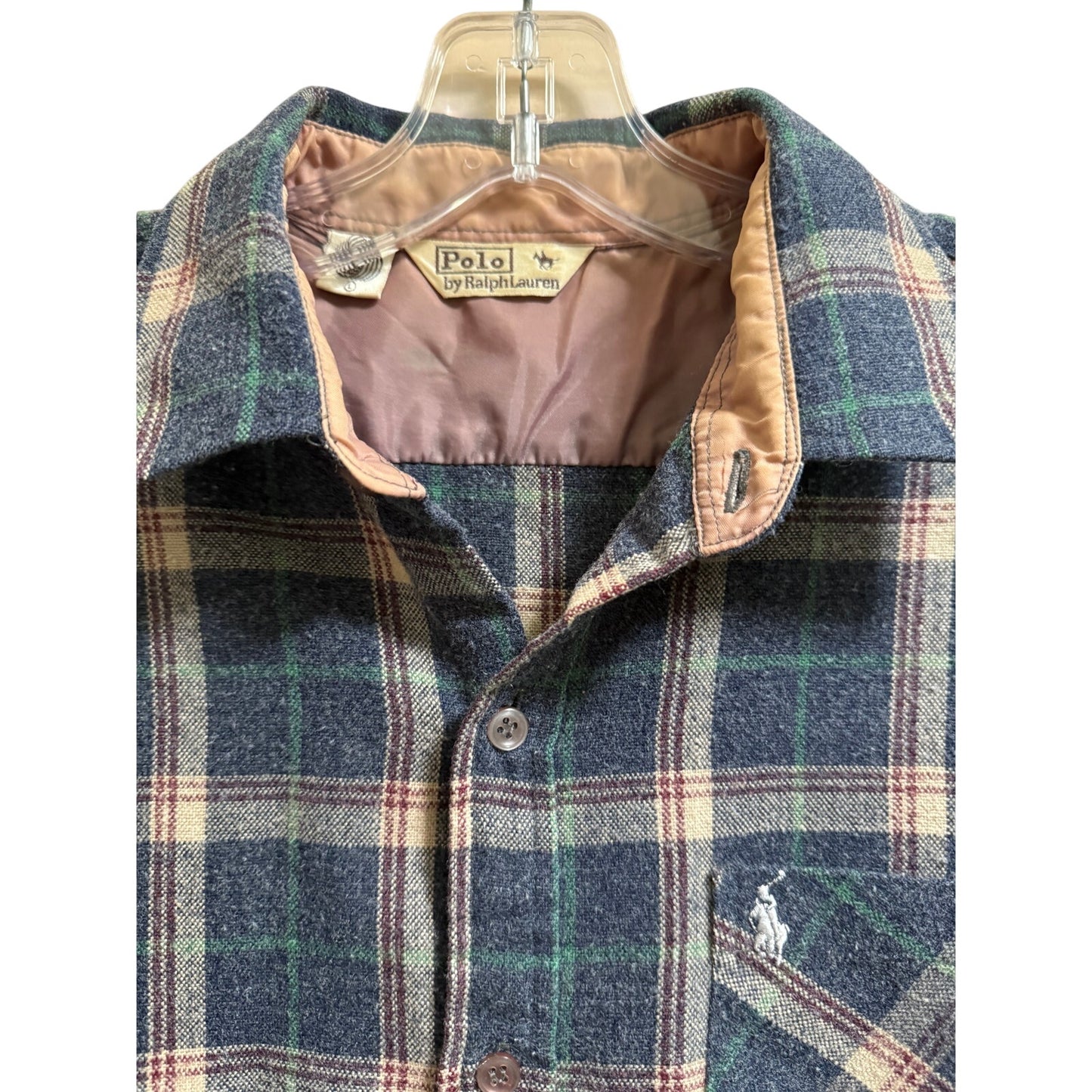 Vintage Ralph Lauren Polo 100% Wool Button Up - Long Sleeve - Large