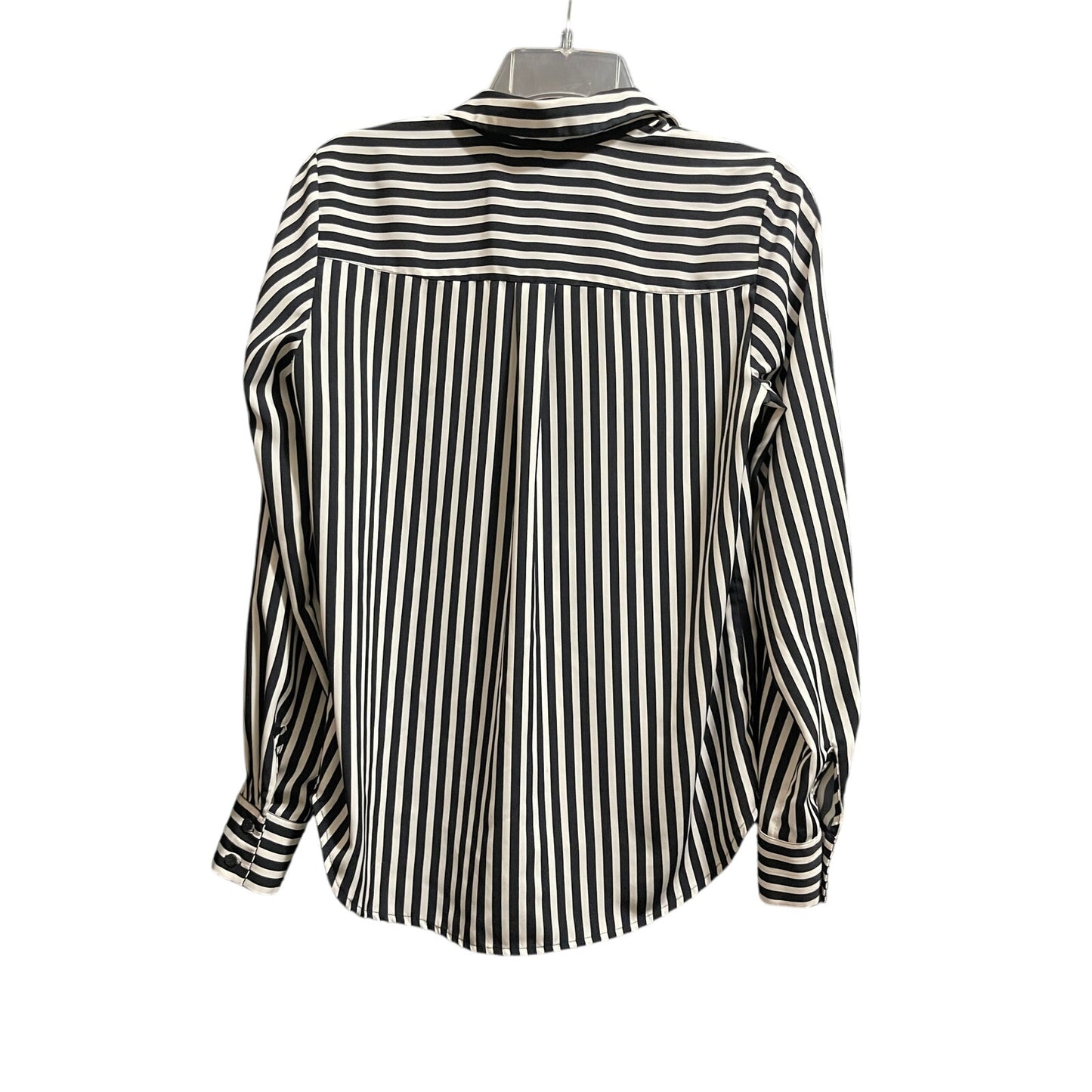 H&M Black & White Striped Long Sleeve Size 0 Oversized Blouse