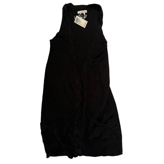Arden B . Sweater Sleeveless Cardigan - Black - Size S Petite - NWT