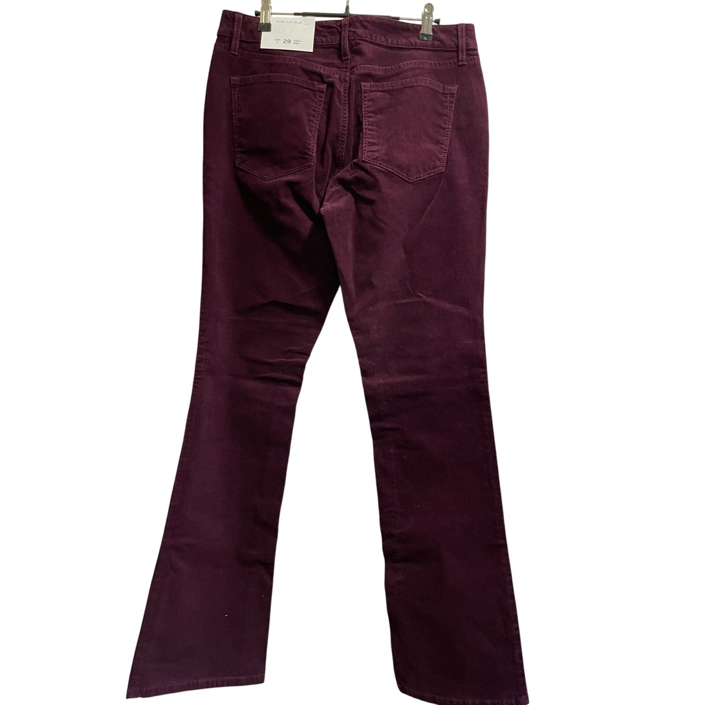 NWT Ann Taylor The Loft Aubergine Burgundy Corduroy Curvy Bootcut Jeans Size 29