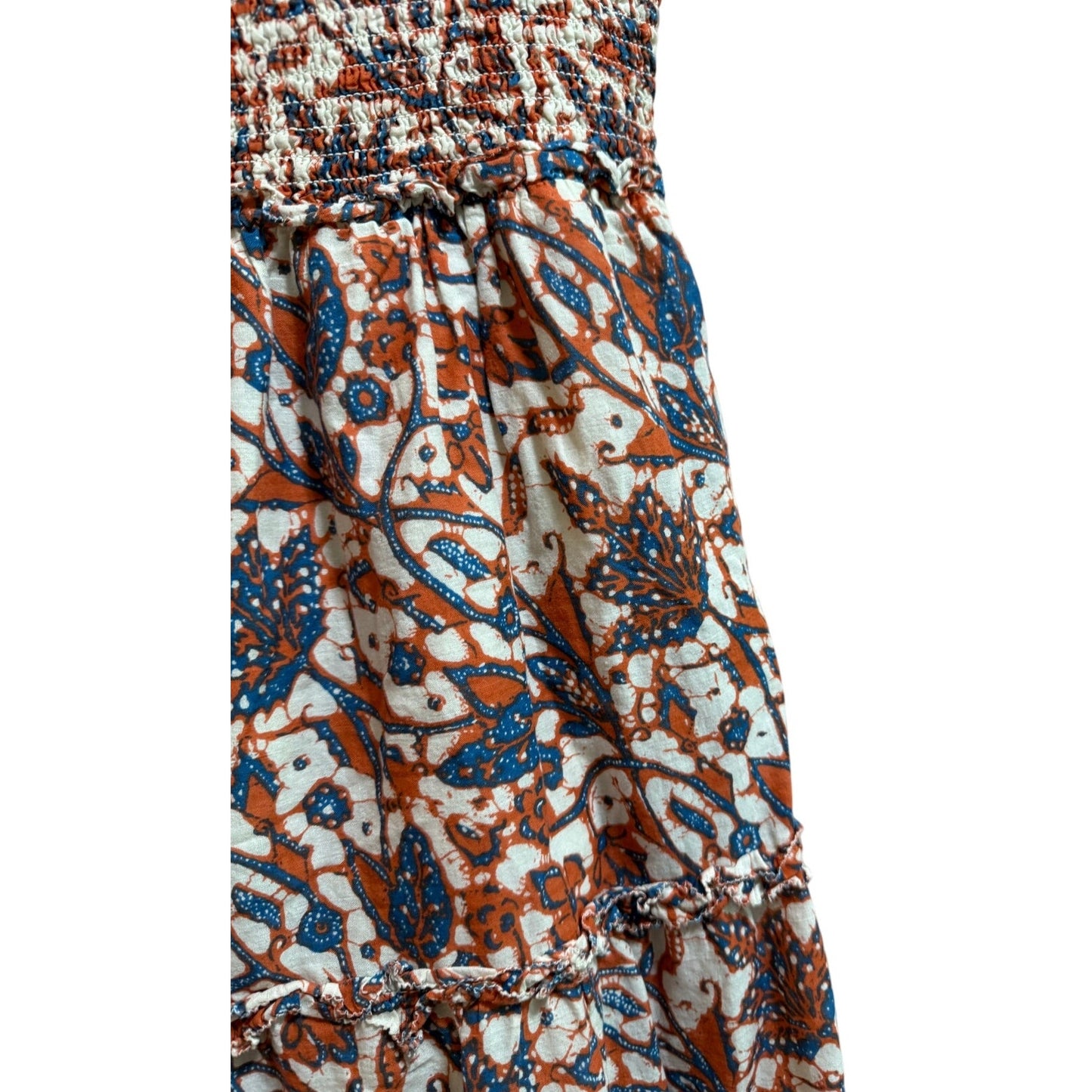 Love the Label Blue and Orange Floral Sleeveless Dress - Large