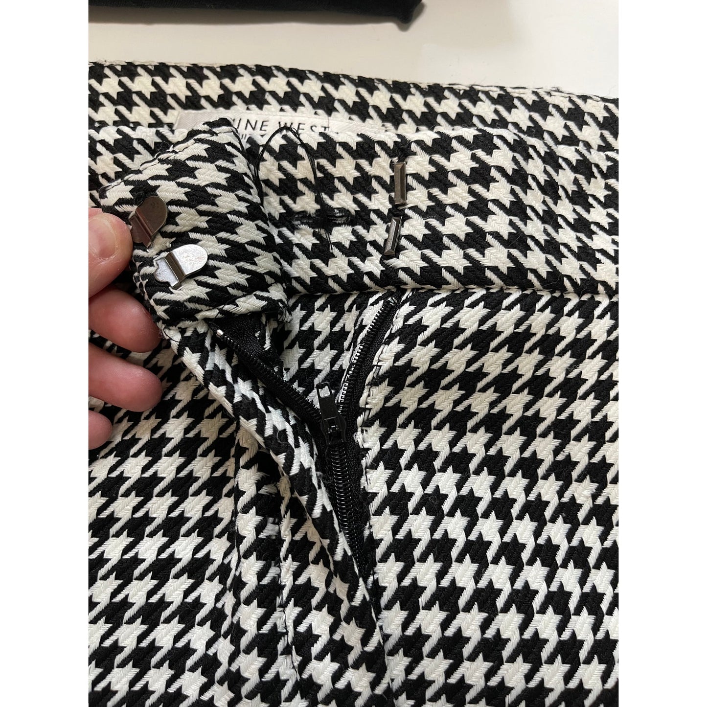 Nine West Suit Separates White Black Herringbone Size 10 Pants