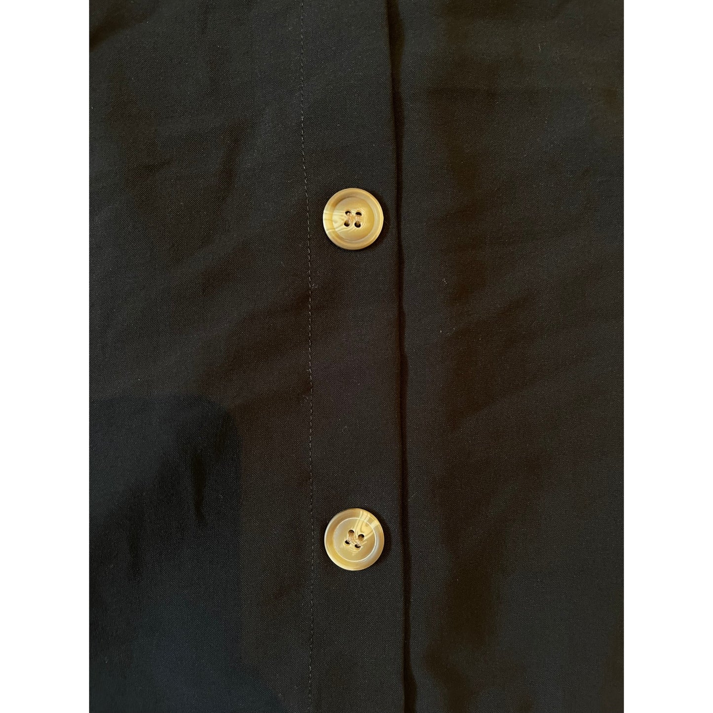 Unbranded Size Medium / Large Black Tank Blouse w/ Brown Buttons