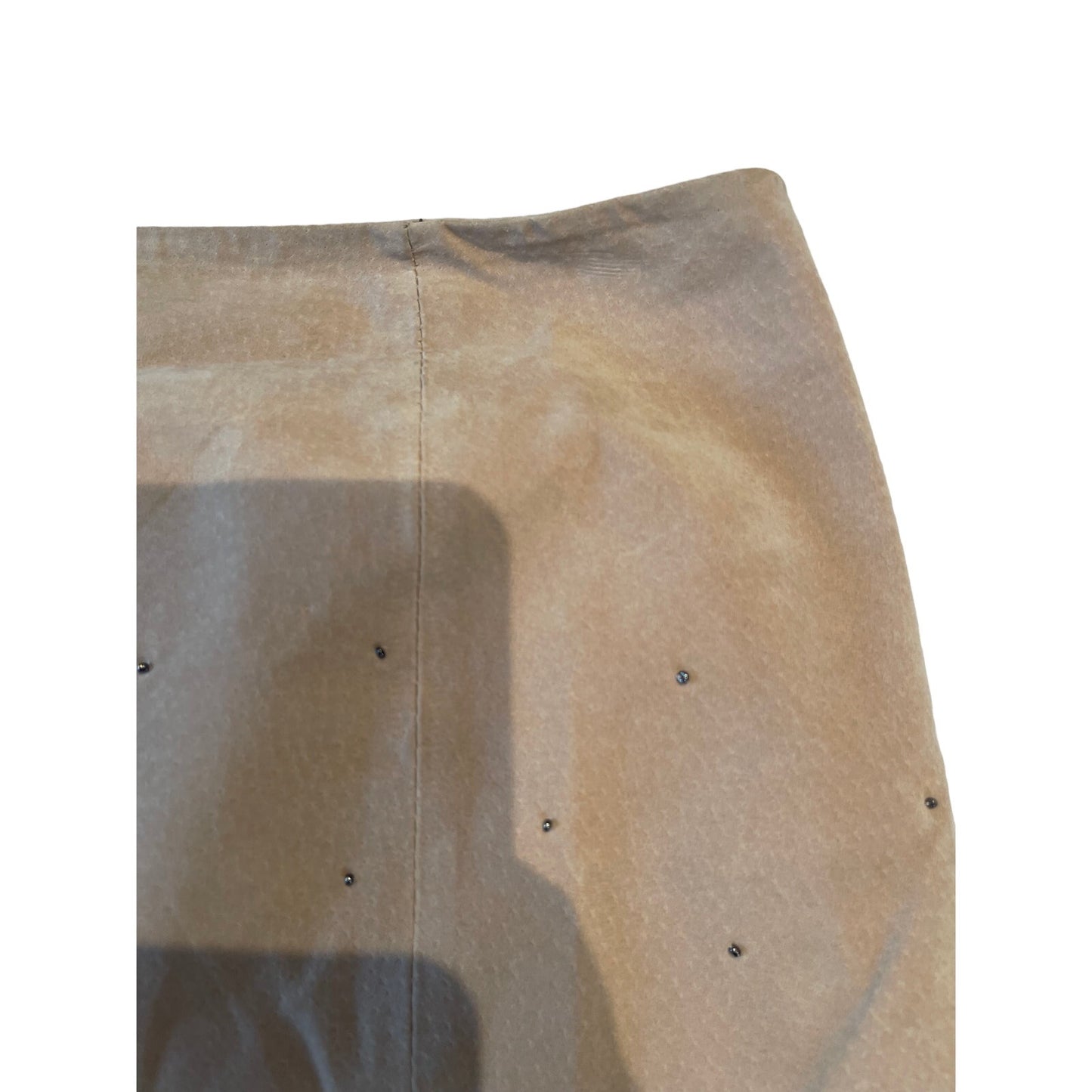 White House Black Market - Size 6 - Tan Suede Midi Skirt - Silver Studded
