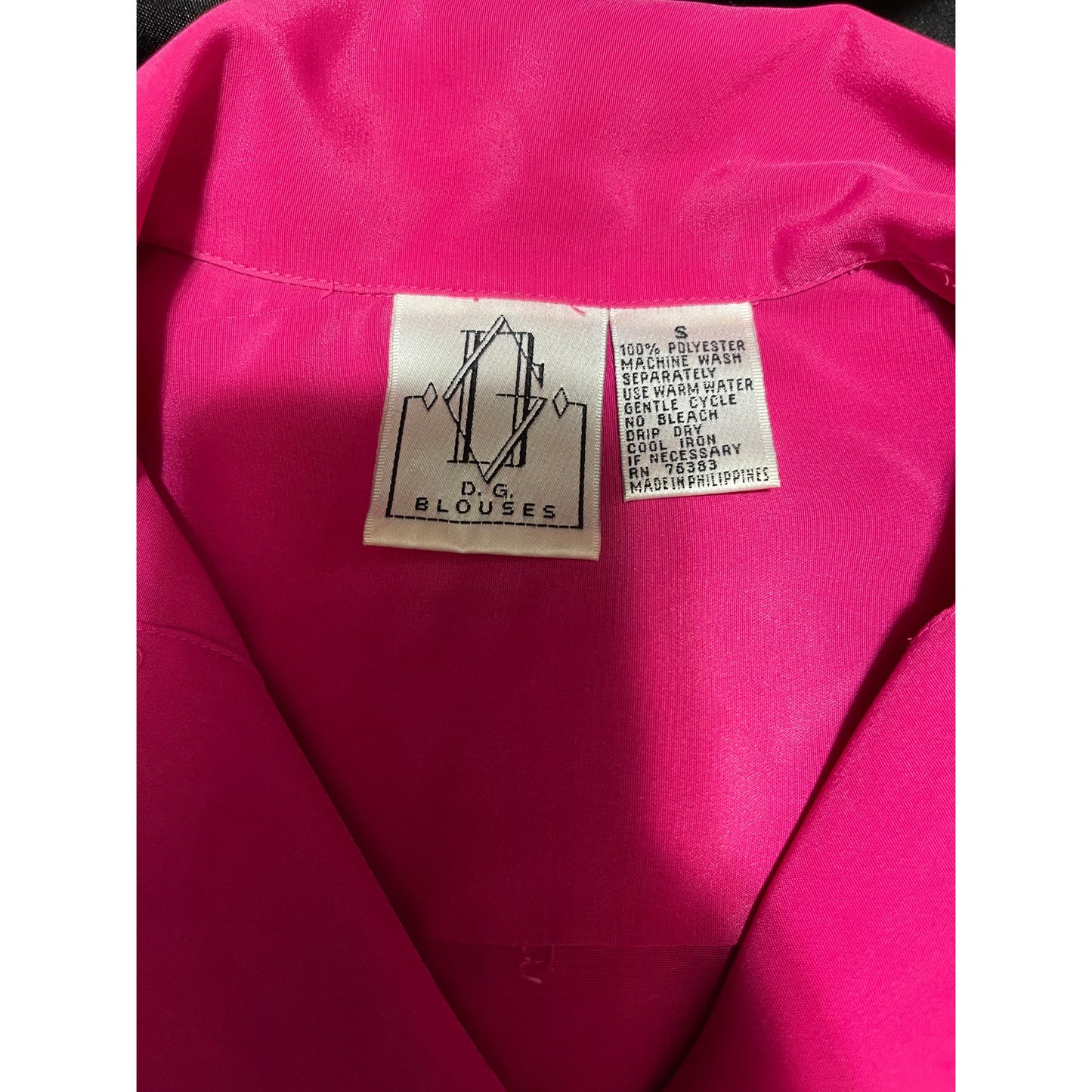 Vintage DG Blouses Pink Long Sleeve Button Up Size Small