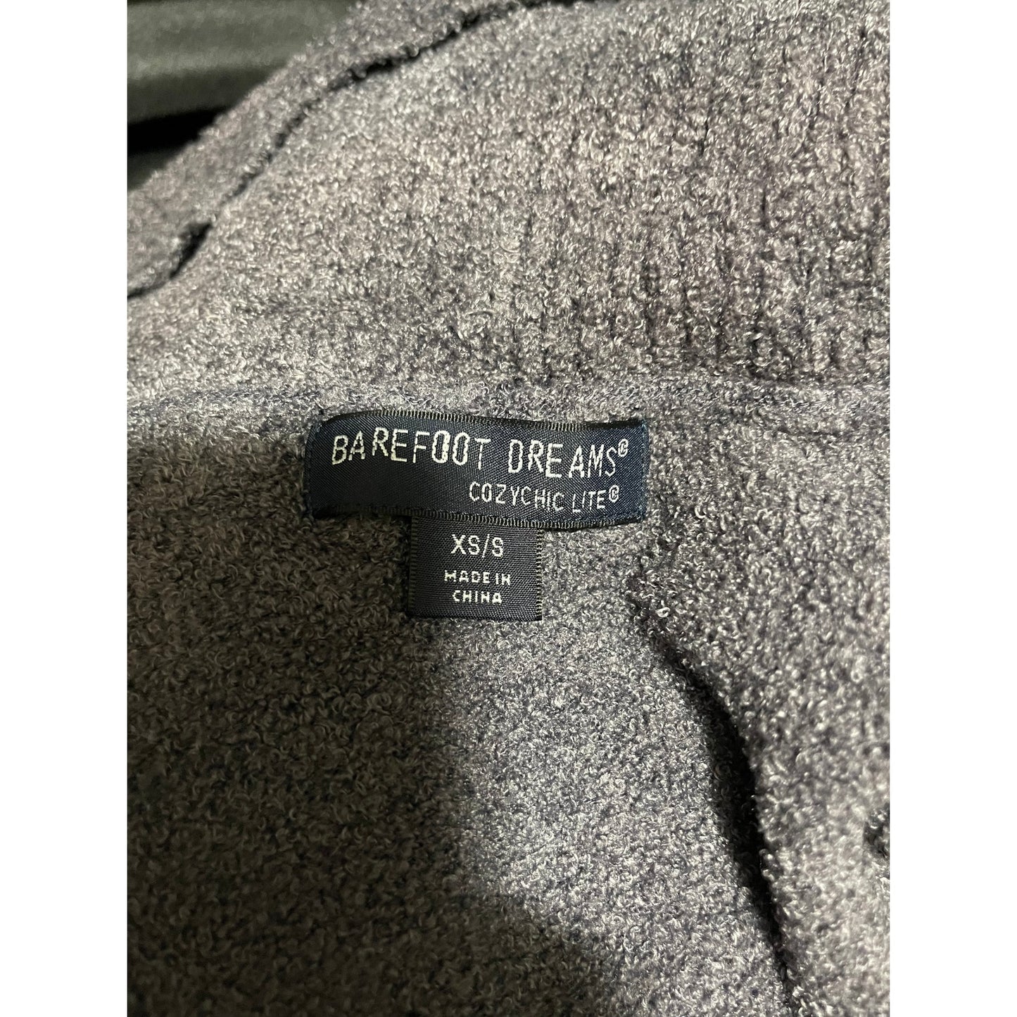 Barefoot Dreams CozeChic Light Dark Gray XS/S Open Cardigan