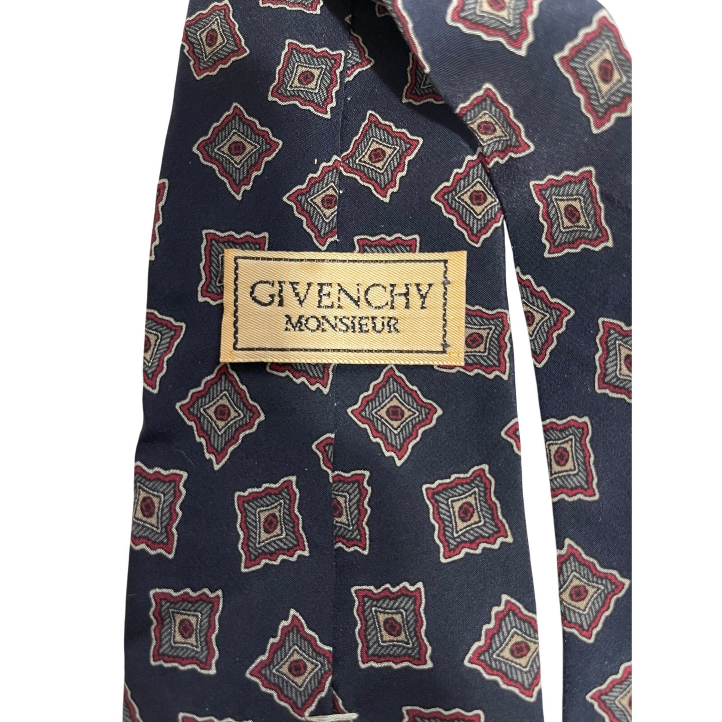 Vintage Givenchy Monsieur 100% Italian Silk Necktie Men's Tie Retro