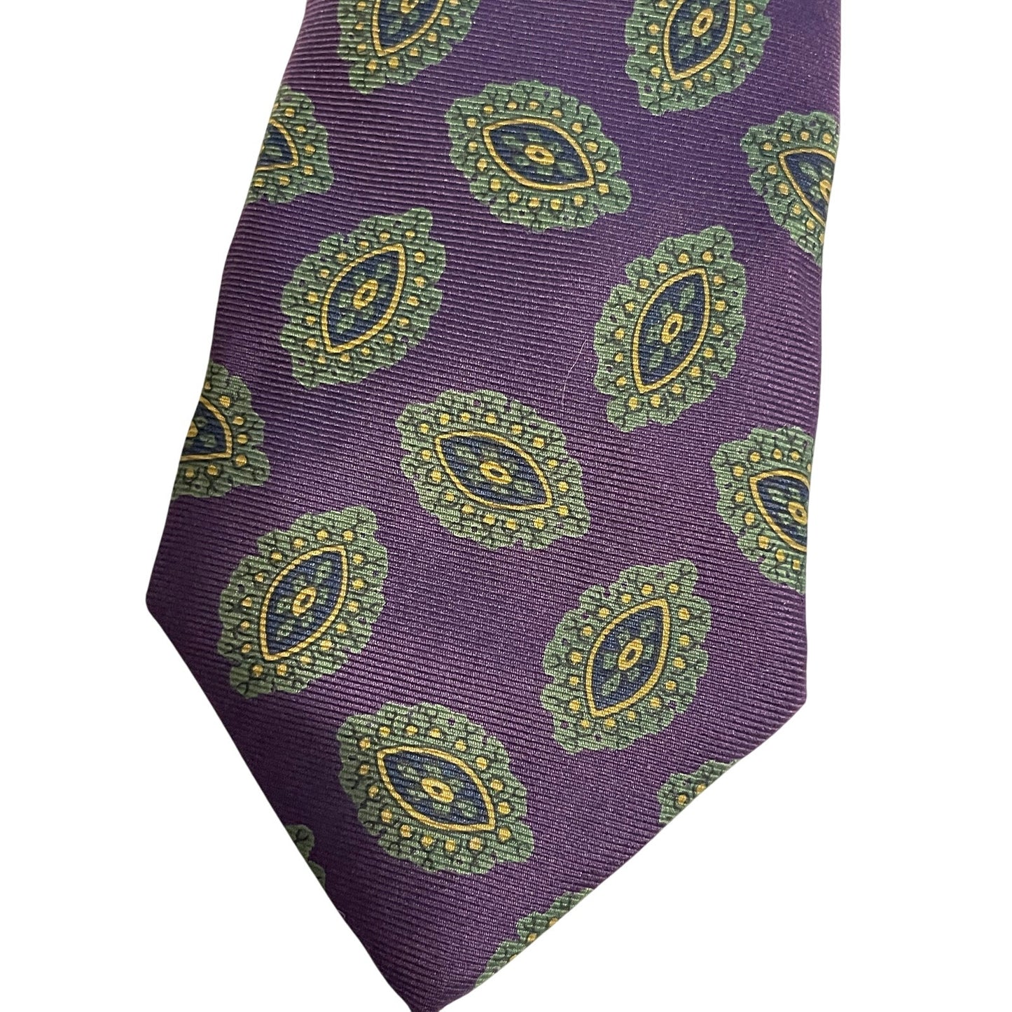 Vintage Carson Pirie Scott Purple Patterned 100% Italian Silk Necktie