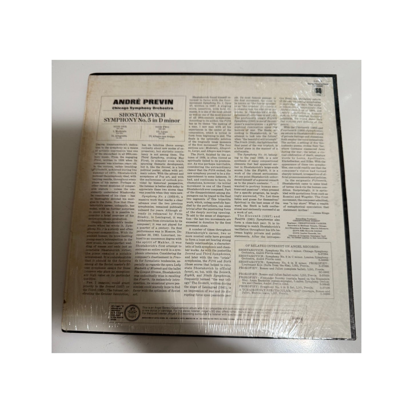 ASD 3443 Stereo Shostakovich Symphony #5 Andre Previn Chicago Orchestra