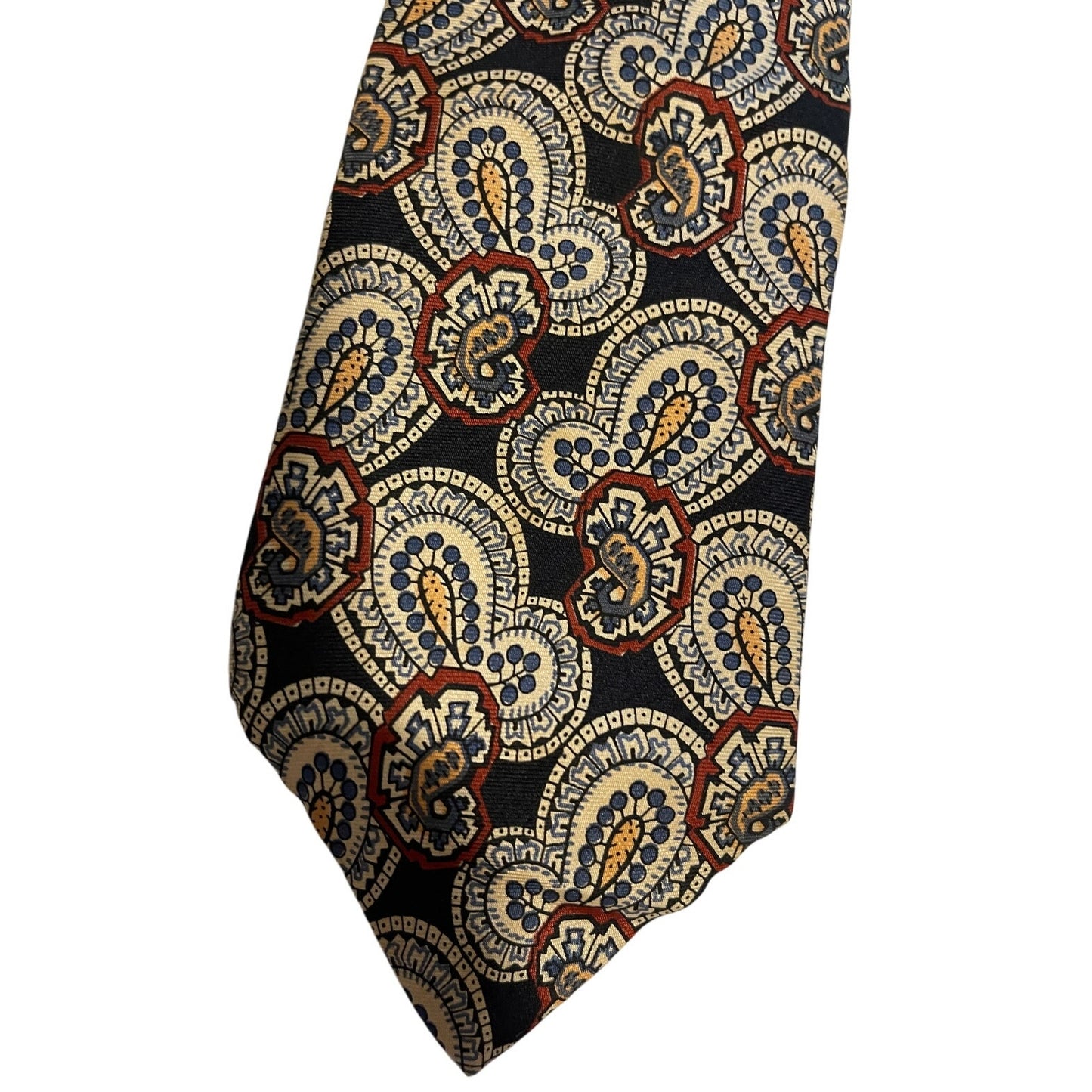 Vintage Liberty of London 100% Silk Blue Red Patterned Necktie Men's Tie
