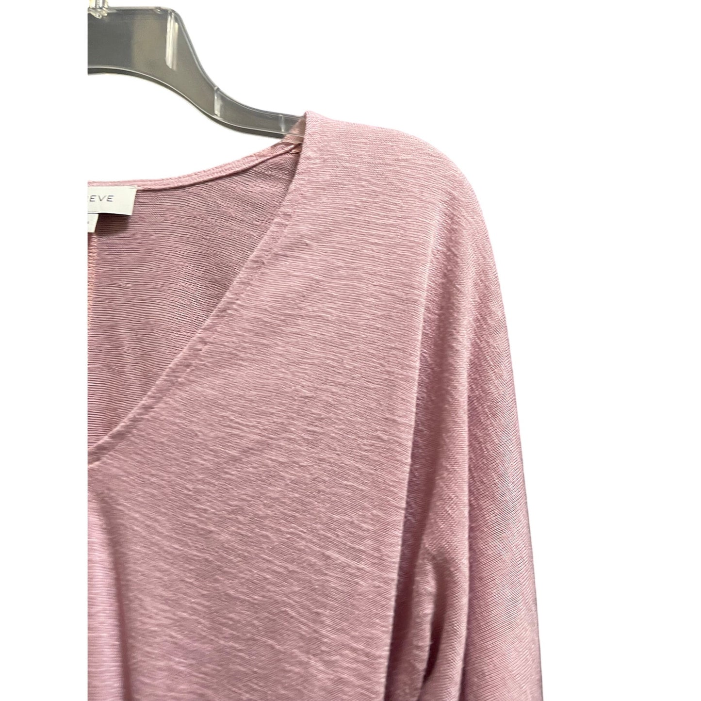 Evereve Size XS Light Pink/Purple Long Sleeve Cinched Waist Sweater Blouse