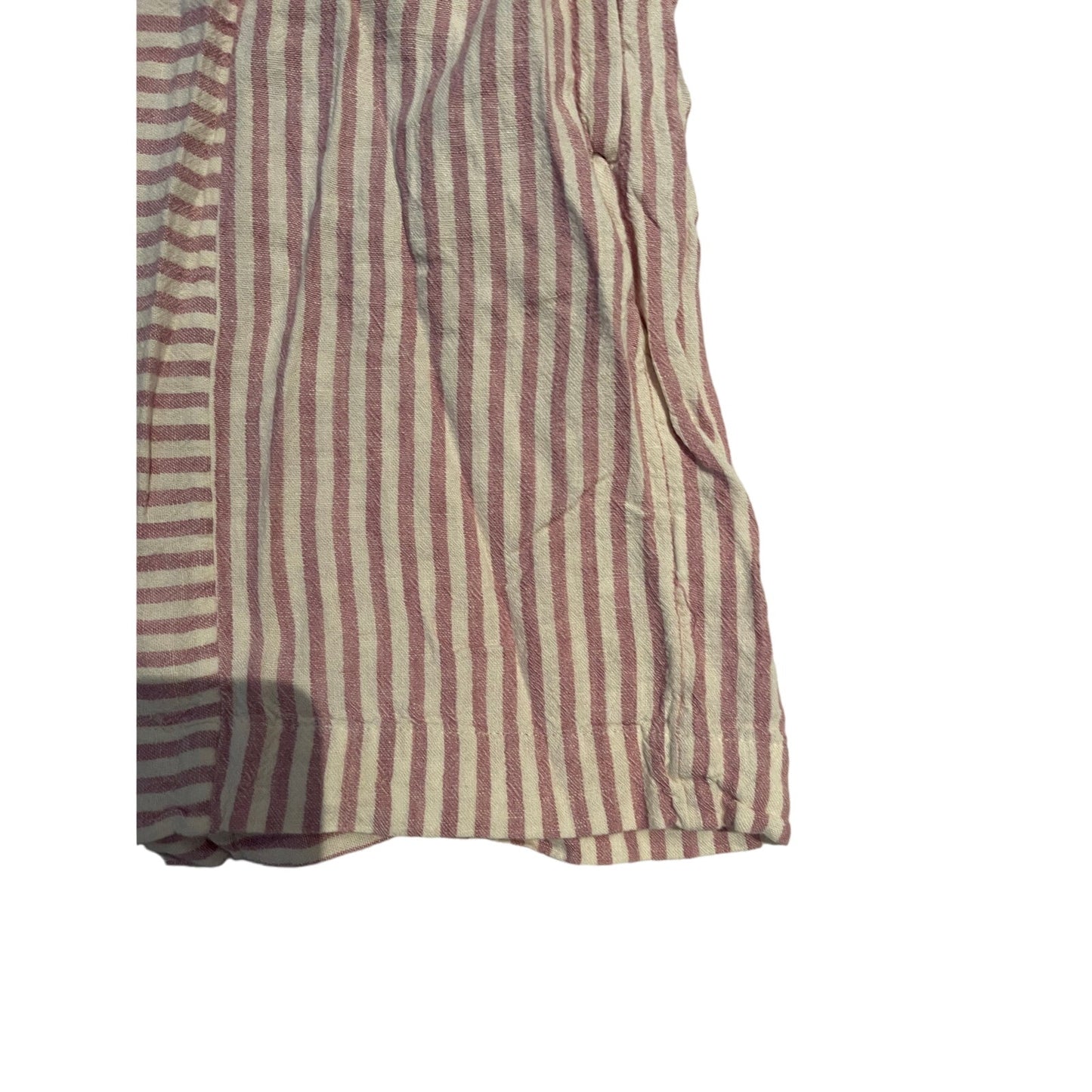 Madewell Women's Size Medium Pink and White Striped Mini Shirt Dress