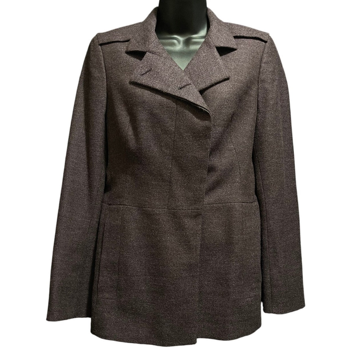 AKRIS Purple Wool, Cashmere & Silk Blend Blazer - Size 8