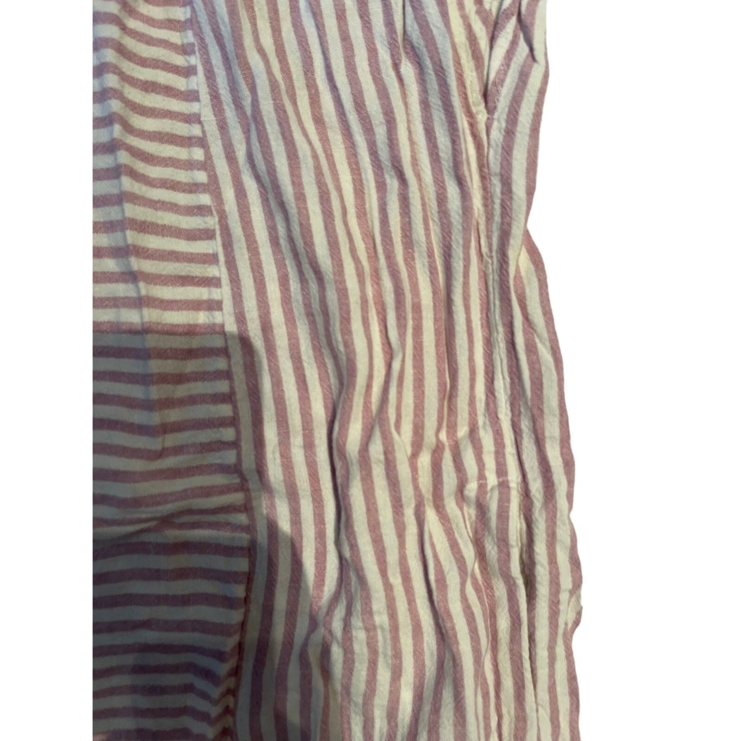 Madewell Women's Size Medium Pink and White Striped Mini Shirt Dress