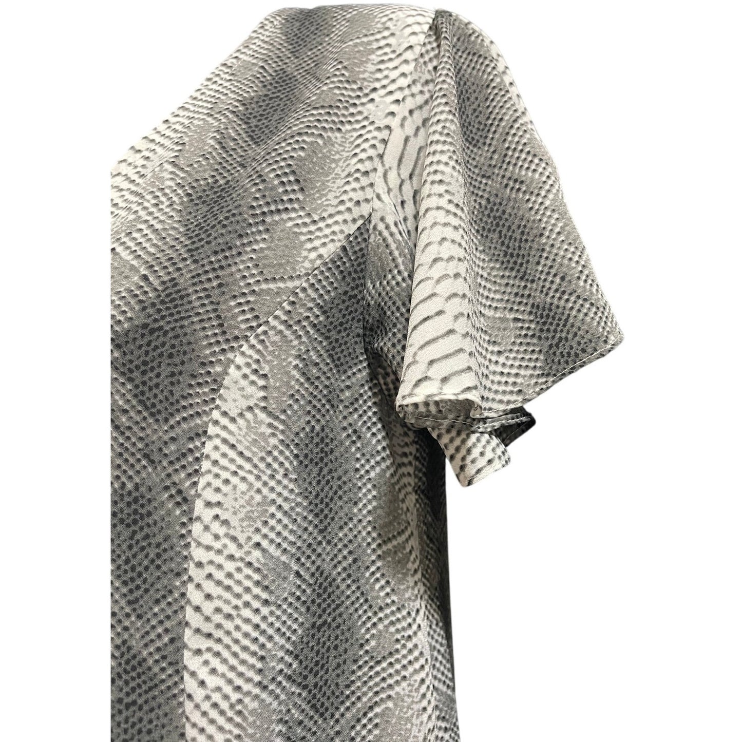 Buddy Love Size XS Gray and White Snakeskin Print Full Button Mini Dress