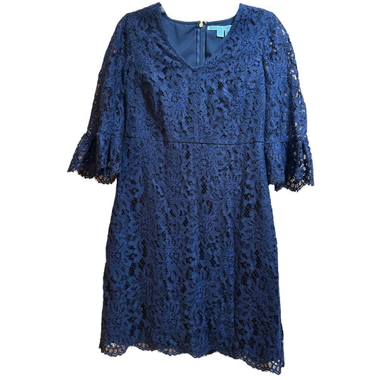 Draper James Navy Blue Lace Midi Dress - 3/4 Sleeve - Size 6 - NWT $195 MSRP