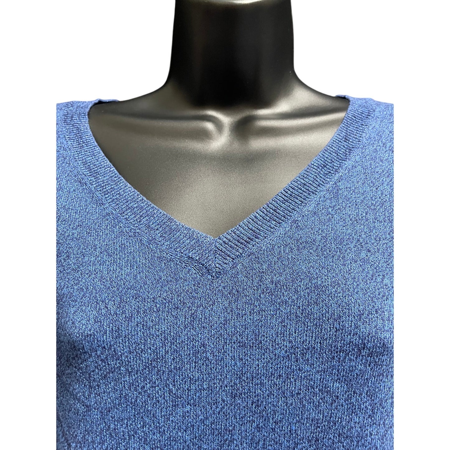 Faded Glory Size Medium Blue V-Neck Long Sleeve Sweater
