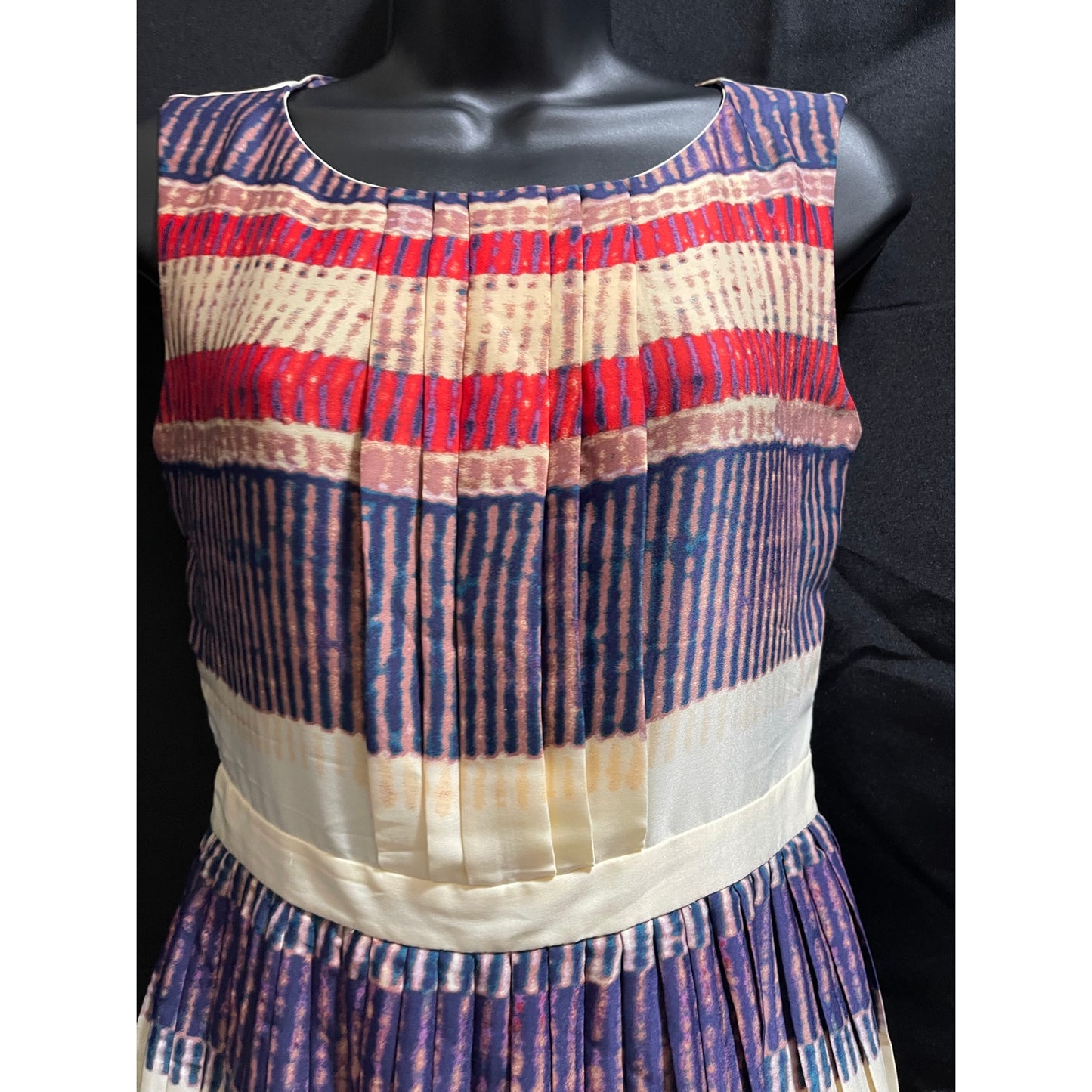 Rachel Roy Size 0 Sleeveless Pleated Multi-Color Dress