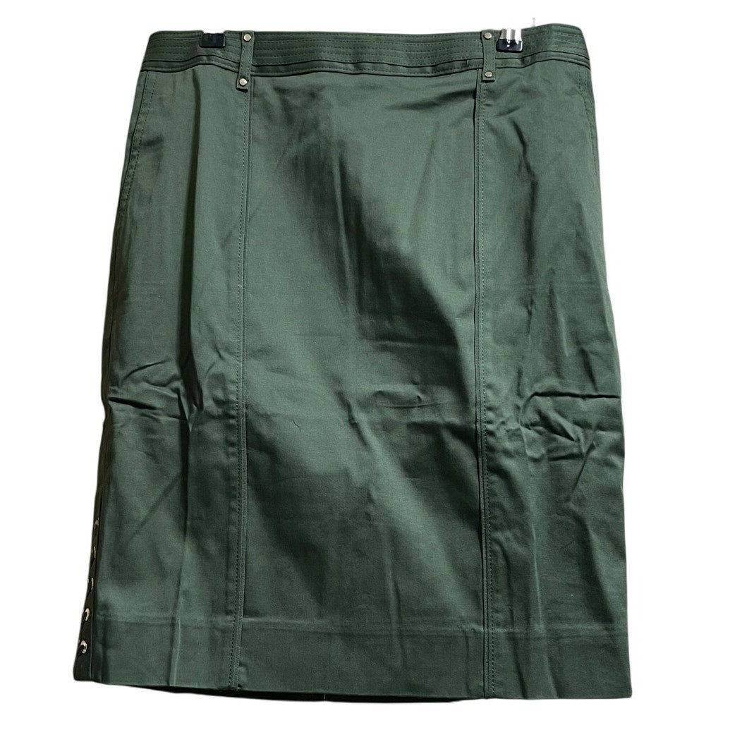 NWT White House Black Market Olive Green Pencil Skirt - Sateen - Size 8
