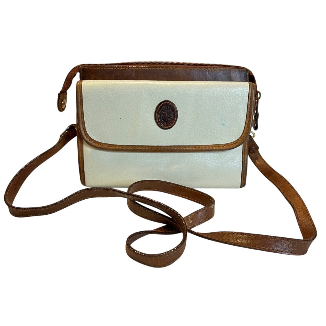 Jennifer Moore White Handbag - Crossbody - Snap Closure