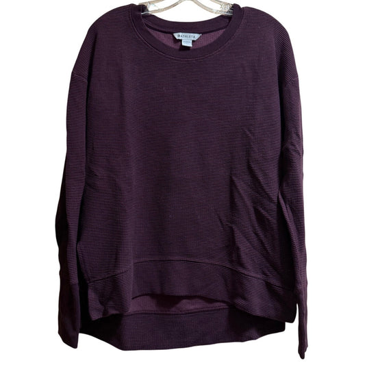Athleta Maroon Coaster Luxe Waffle Sweatshirt - Long Sleeve - Medium