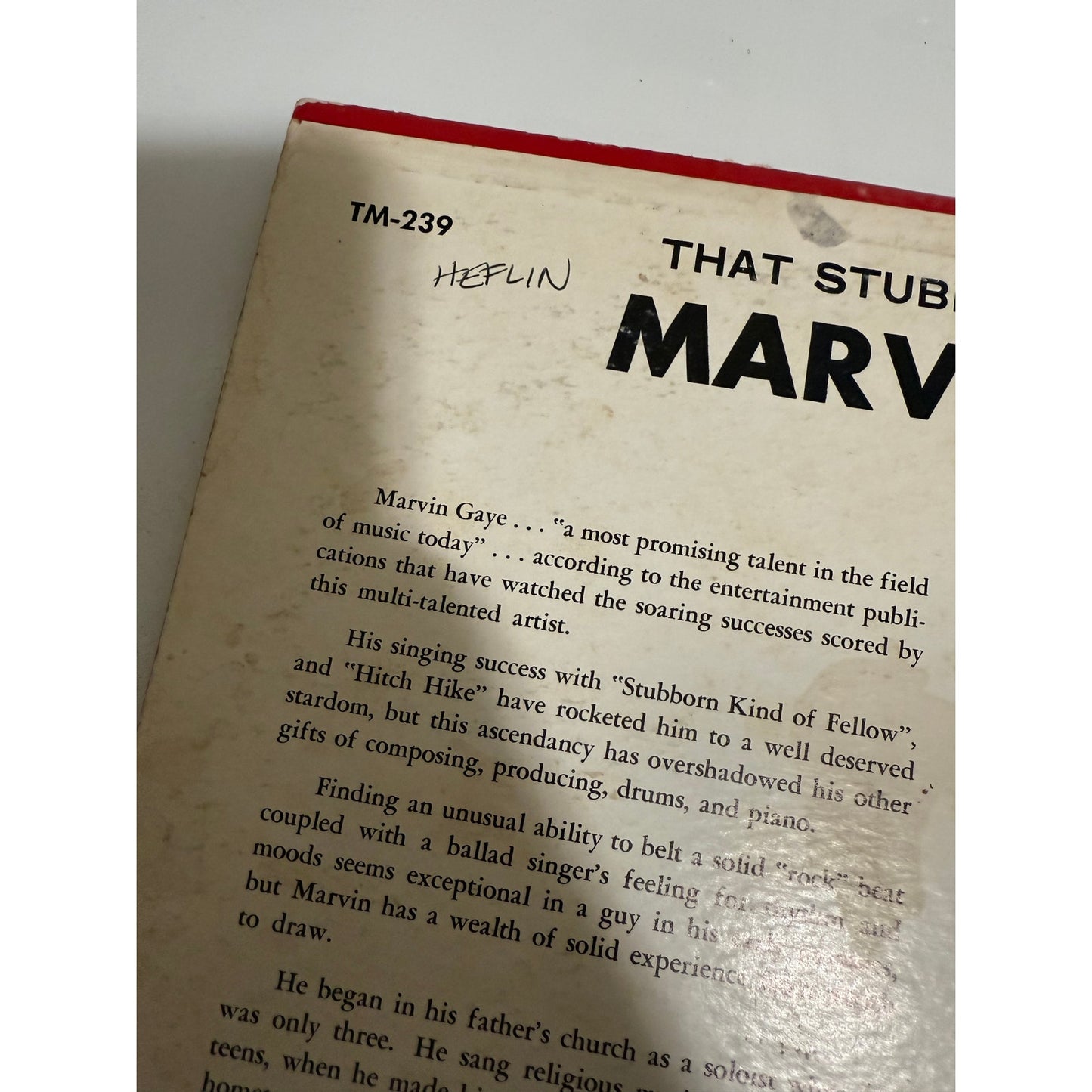 Marvin Gaye That Stubborn Kinda Fellow 1963 Pressing TM-237 - 12" Vinyl