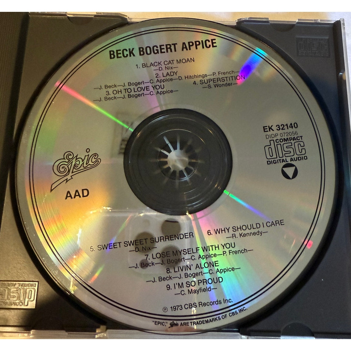 Beck Bogert & Appice 1973 CD CBS Records