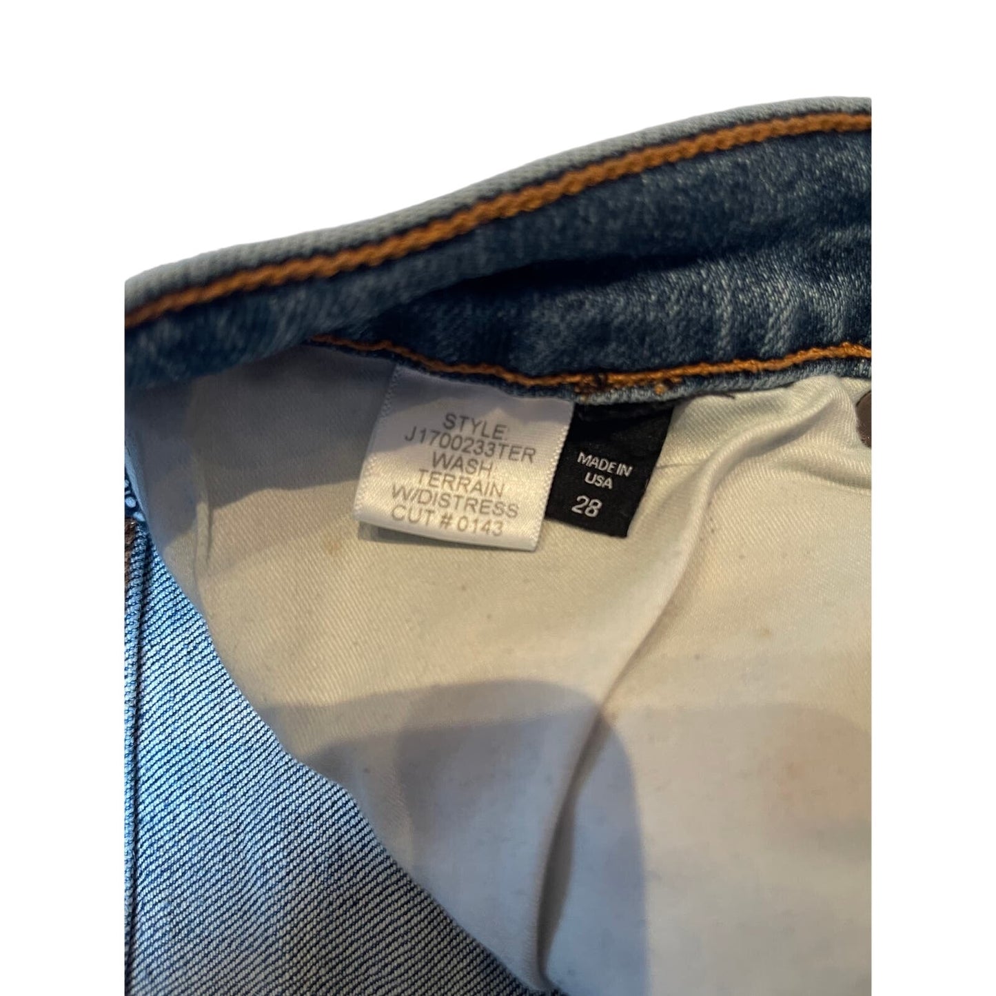 Veronica Beard Women's Size 28 Terrain Distressed Blue Jeans 5 Button Fly