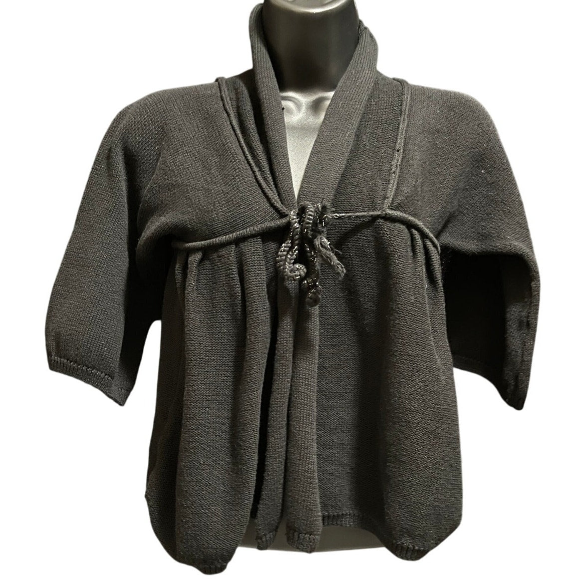 Ann Taylor The LOFT Black Tie Front Knit Cardigan - XS