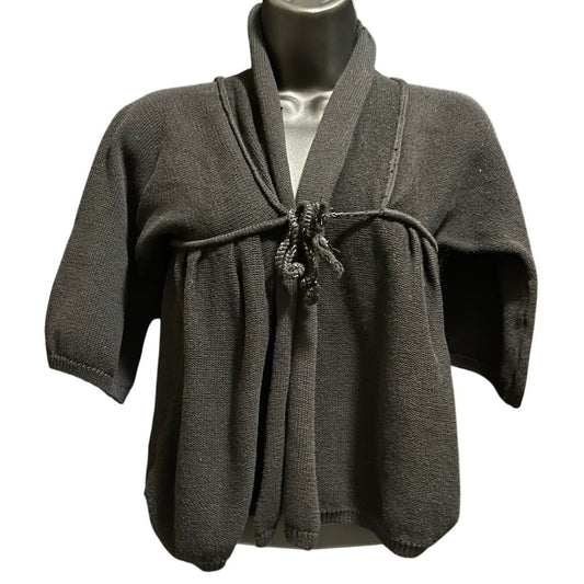 Ann Taylor The LOFT Black Tie Front Knit Cardigan - XS