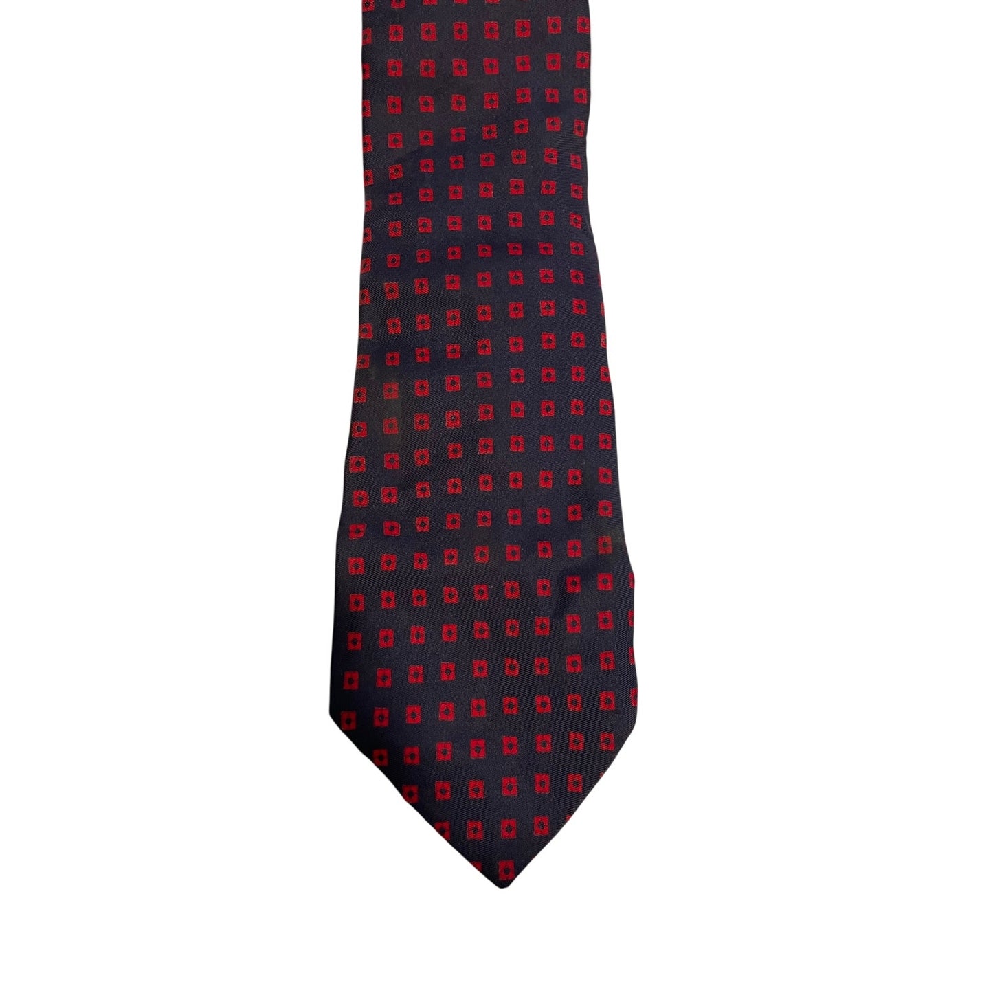 Vintage Taylor Ltd Navy Blue & Red Print All Silk Neck Tie