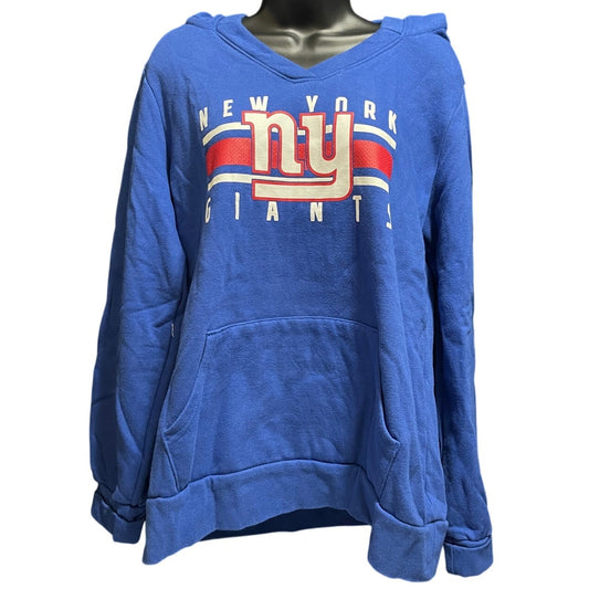 Majestic New York Giants Blue Size Large Women's Long Sleeve Hoodie