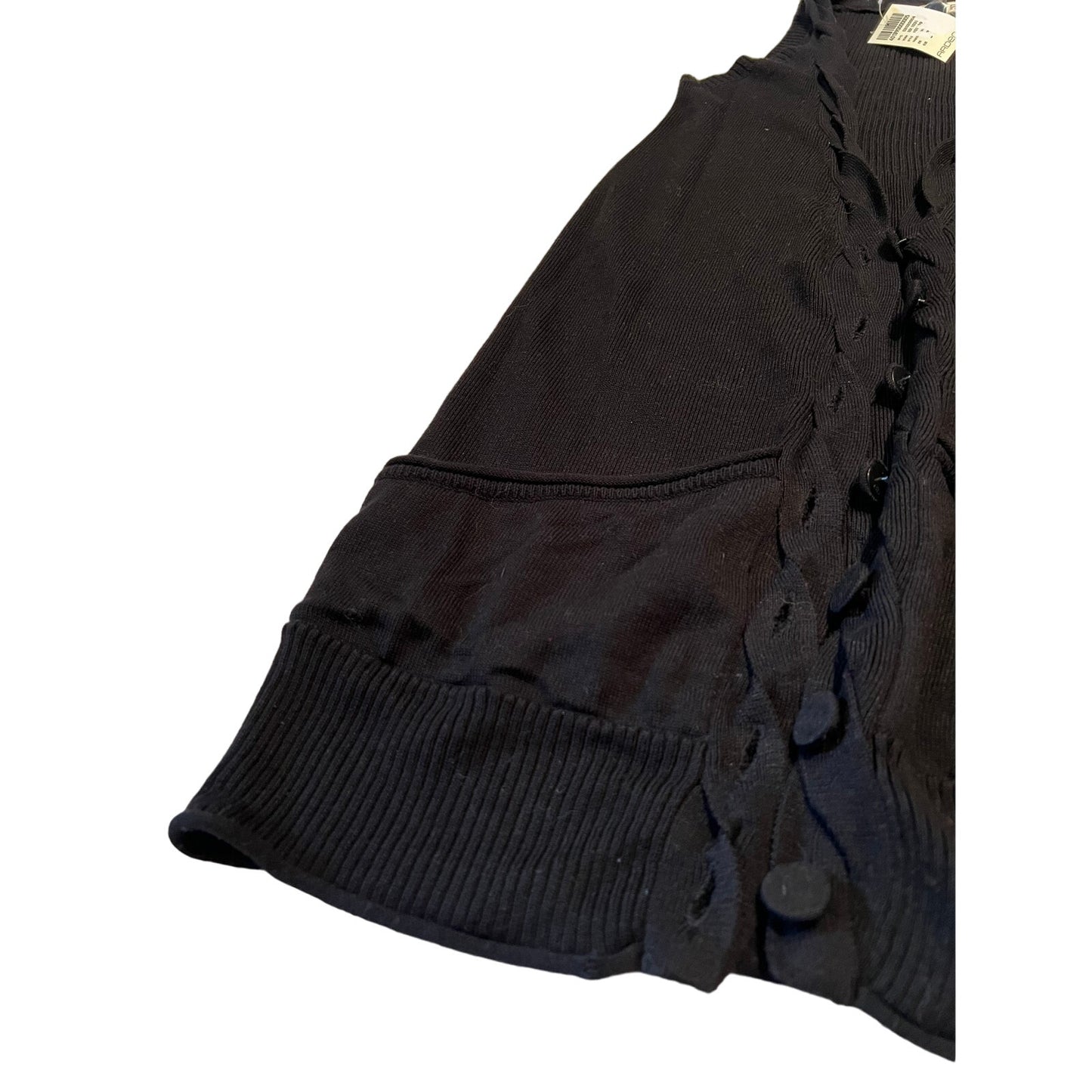 Arden B . Sweater Sleeveless Cardigan - Black - Size S Petite - NWT
