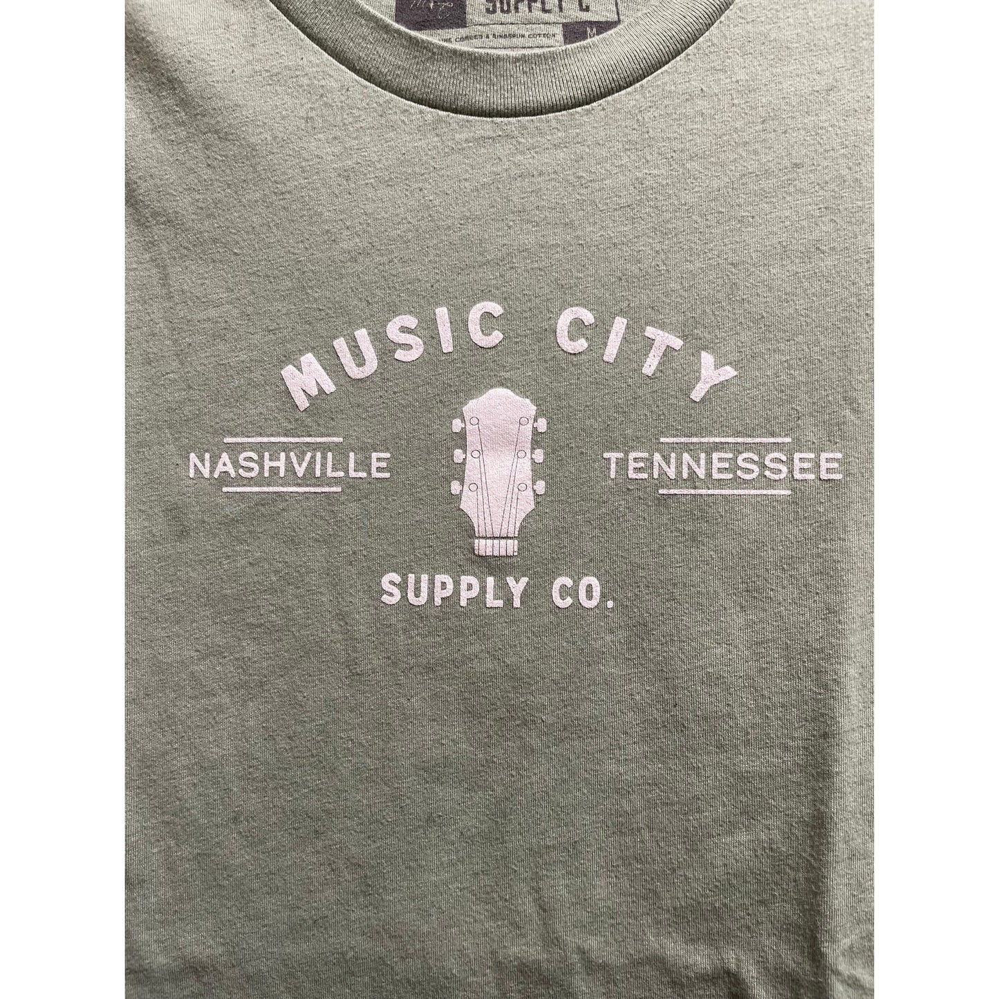 Music City Supply Co Nashville TN Super Soft Green Short Sleeve - Medium