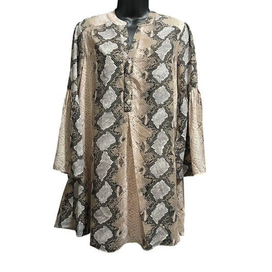 Buddy Love Size S Gray and Tan Snakeskin Print Mini Dress